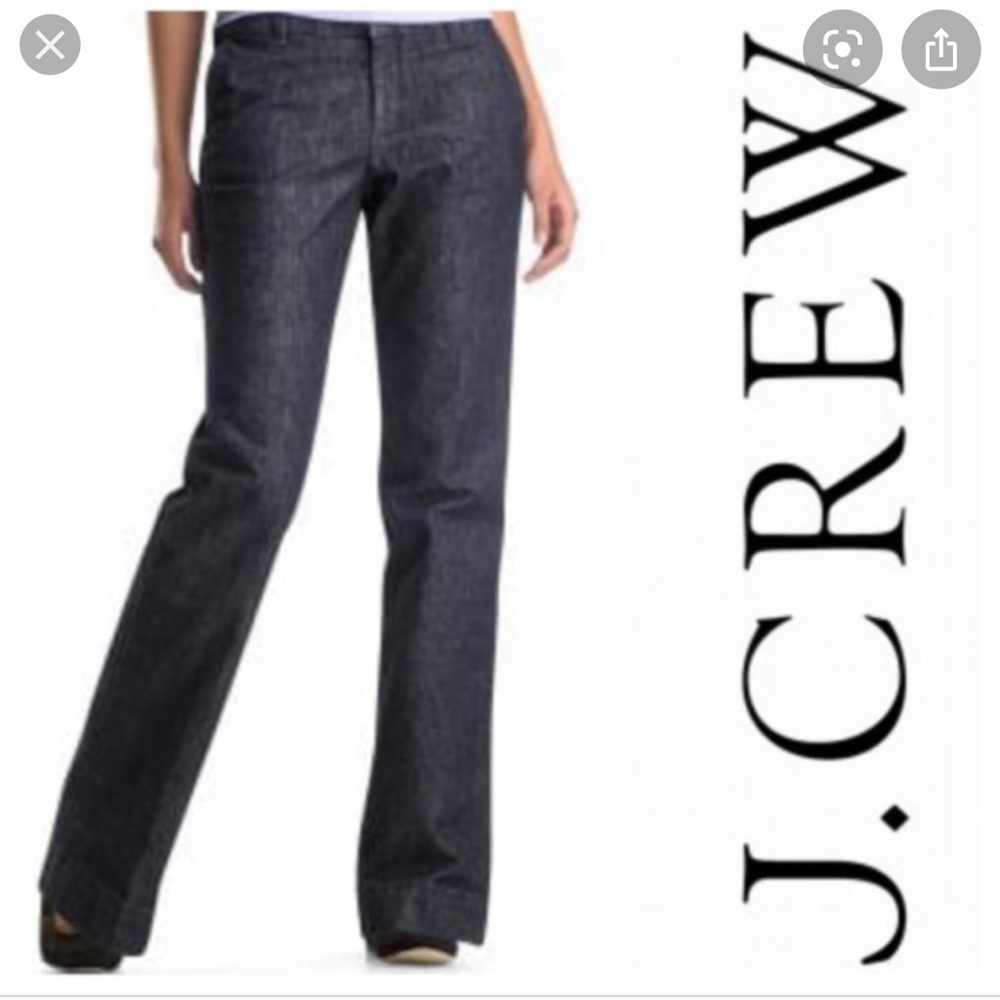 J Crew City Fit wide leg denim trousers size 4